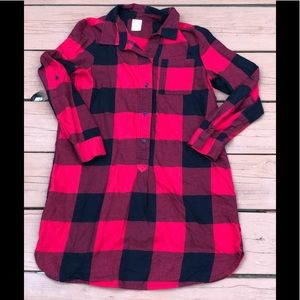 Red and black plaid dress kids size 12, adult S/XS